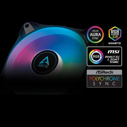 Arctic P12 PWM PST ARGB Black Cabinet Fan (Triple Pack)